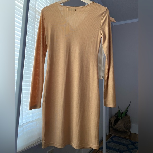 SHEIN PEEPHOLE CINCHED LONG SLEEVE DRESS - Picture 9 of 13
